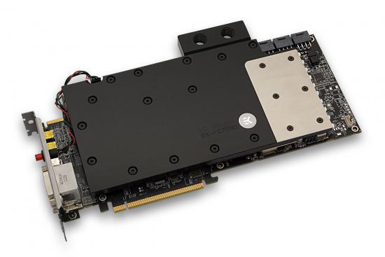 Ватерблок EK Waterblocks EK-FC7990, установленный на видеокарту